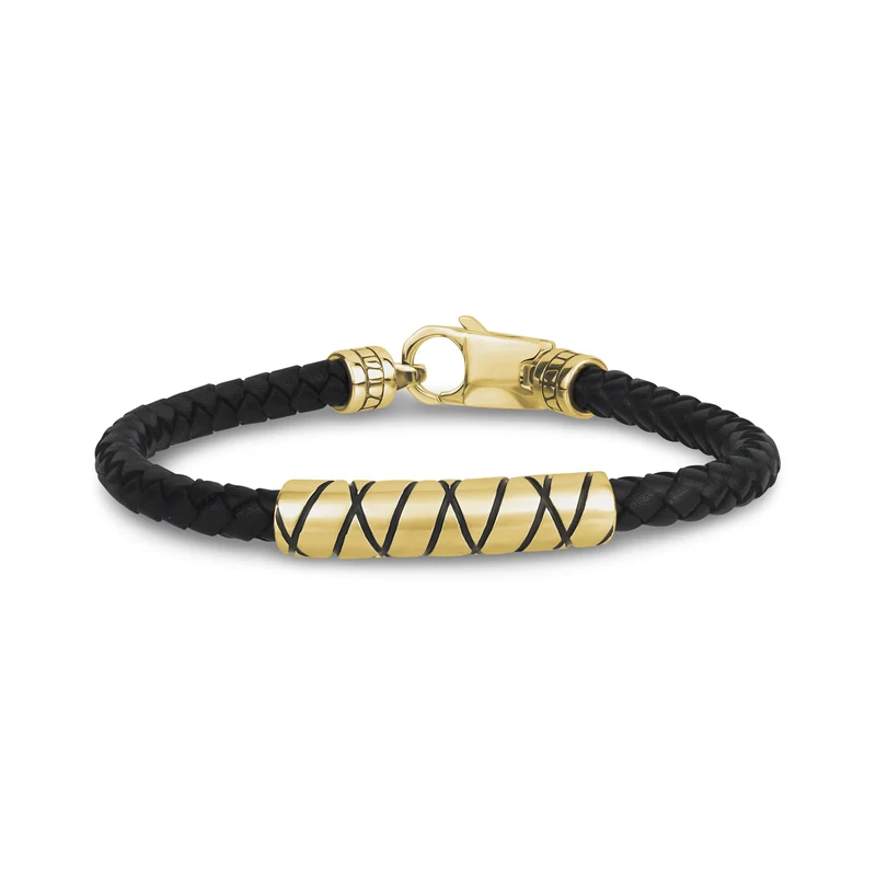 Bracelet en cuir avec accents croisés