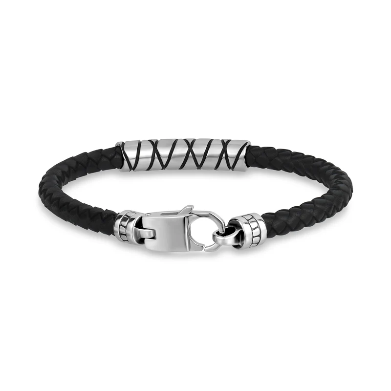Bracelet en cuir avec accents croisés