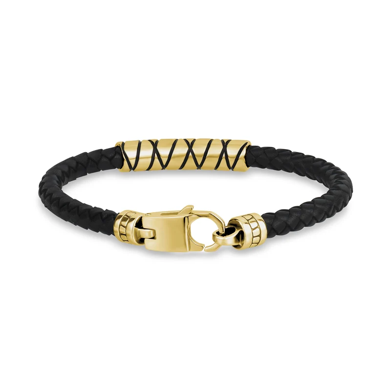 Bracelet en cuir avec accents croisés