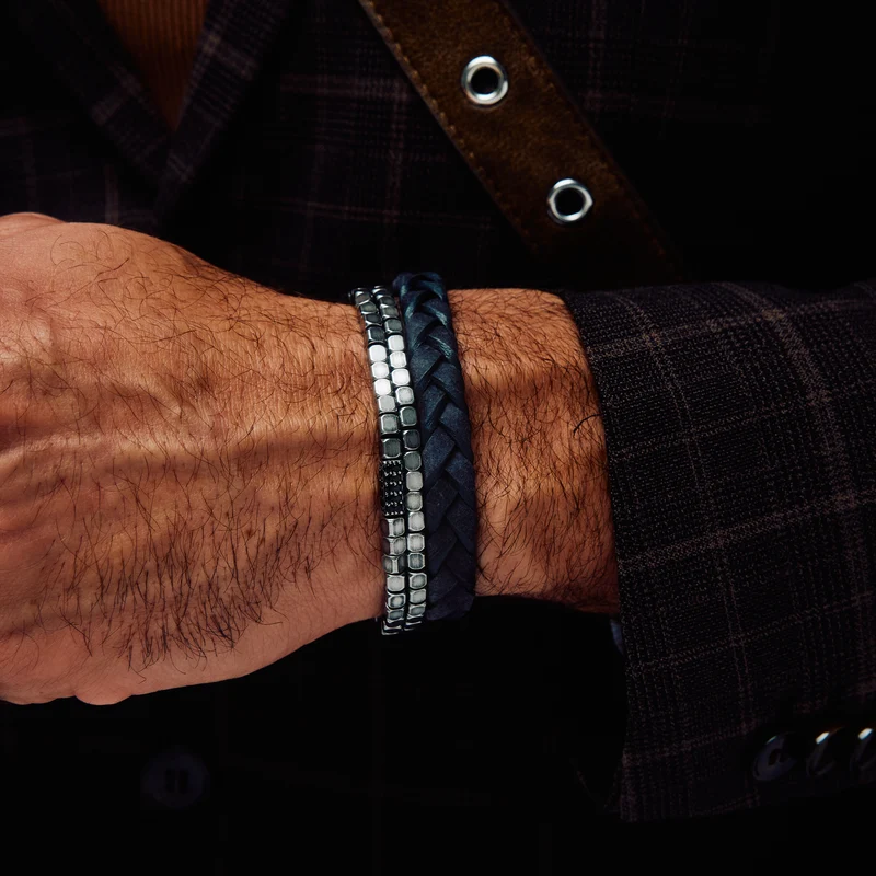 Ship Bracelet en cuir gris | 10MM