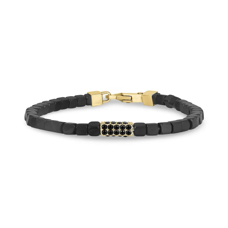 Bracelet à maillons carrés sertis de pierres