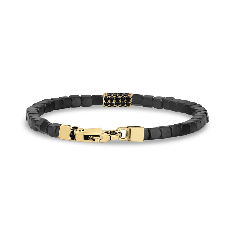 Bracelet à maillons carrés sertis de pierres