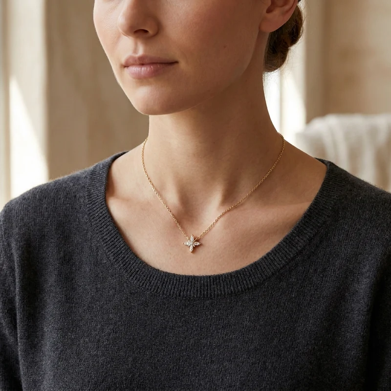 Collier Étoile Filante Sertie De Strass