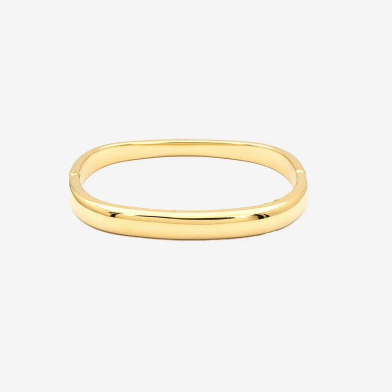 Bracelet Jonc Large Brillant Style Minimaliste