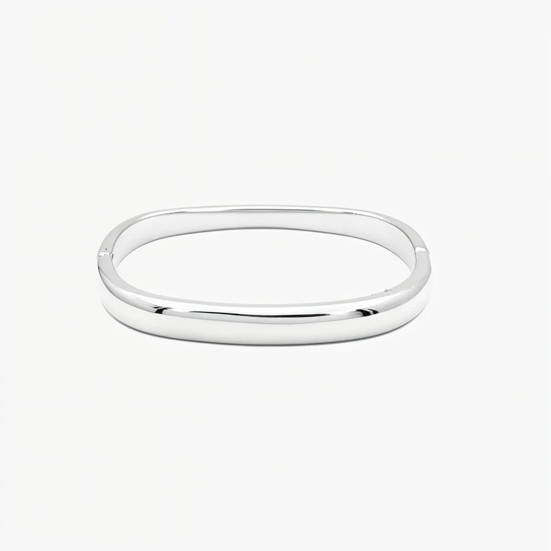 Bracelet Jonc Large Brillant Style Minimaliste