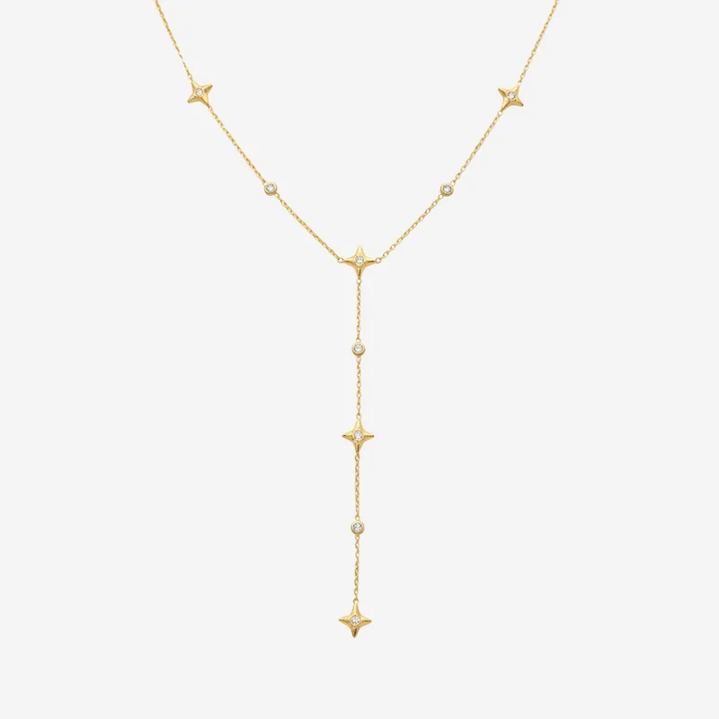 Collier Long Étoile Incrustée De Strass