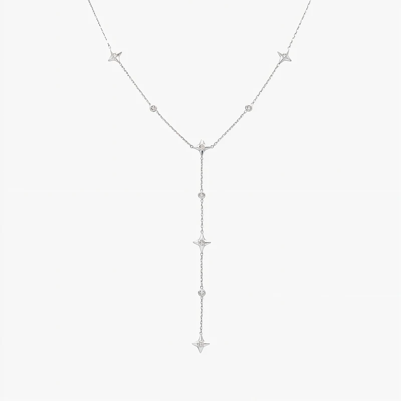 Collier Long Étoile Incrustée De Strass