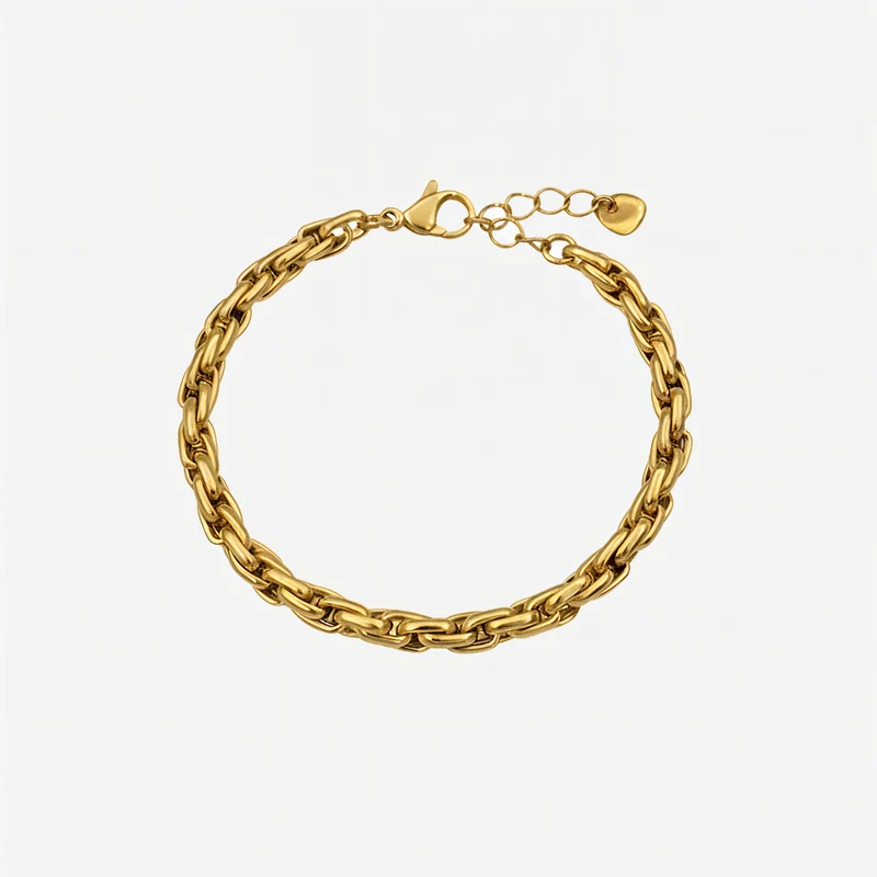 Bracelet Chaîne Serrée À Finition Brillante