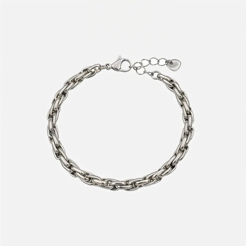 Bracelet Chaîne Serrée À Finition Brillante