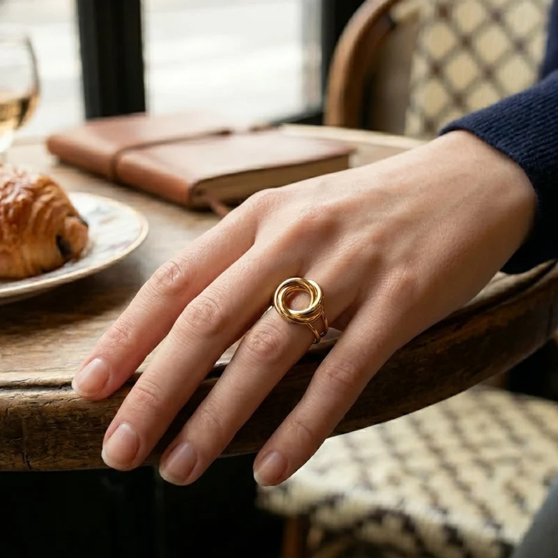 Bague Artistique Au Design Torsadé