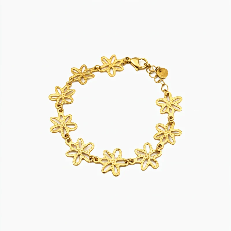 Bracelet Ajouré En Forme De Fleur A Cinq Pétales
