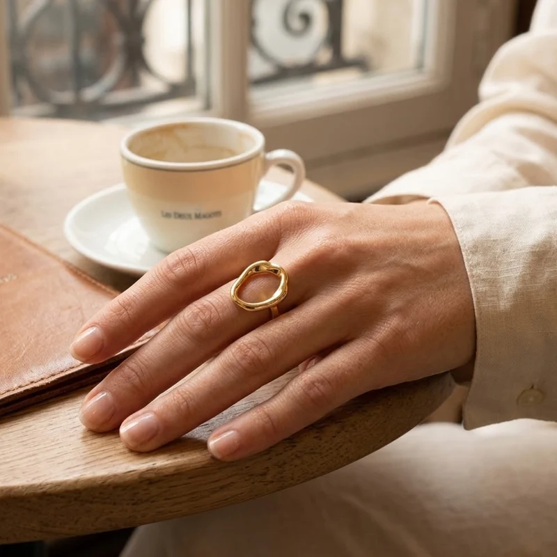 Bague Minimaliste À Anneau Creux Et Élégant
