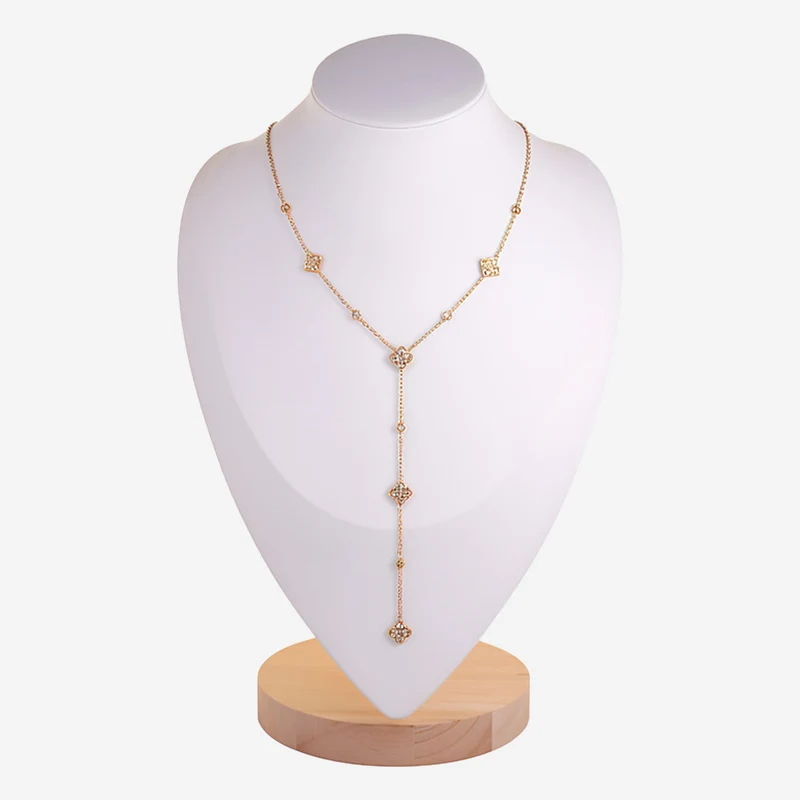Collier Long Trèfle À Quatre Feuilles Porte-Bonheur