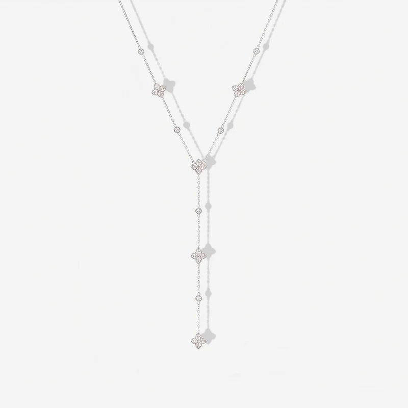 Collier Long Trèfle À Quatre Feuilles Porte-Bonheur