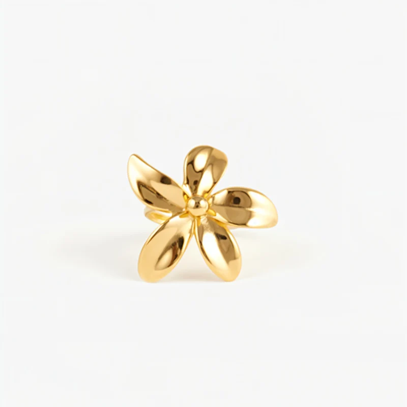 Bague Fleur À Cinq Pétales Brillante