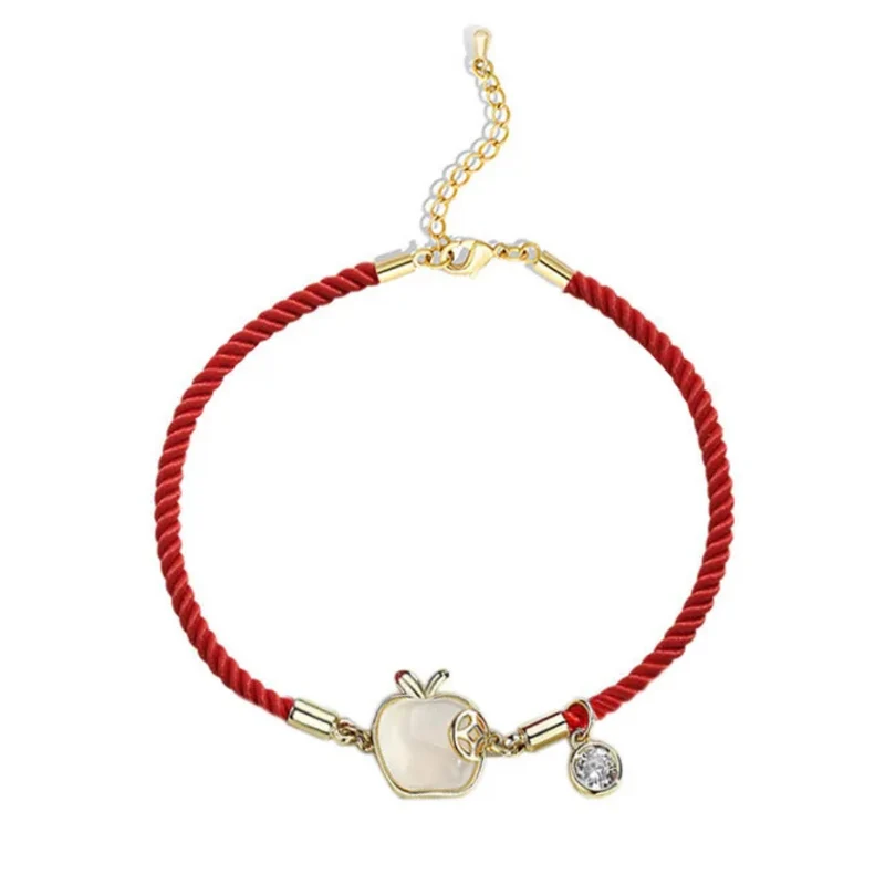 Bracelet Pomme Corde Rouge