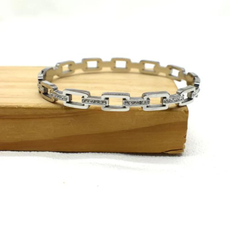 Bracelet Jonc Maillon Strass