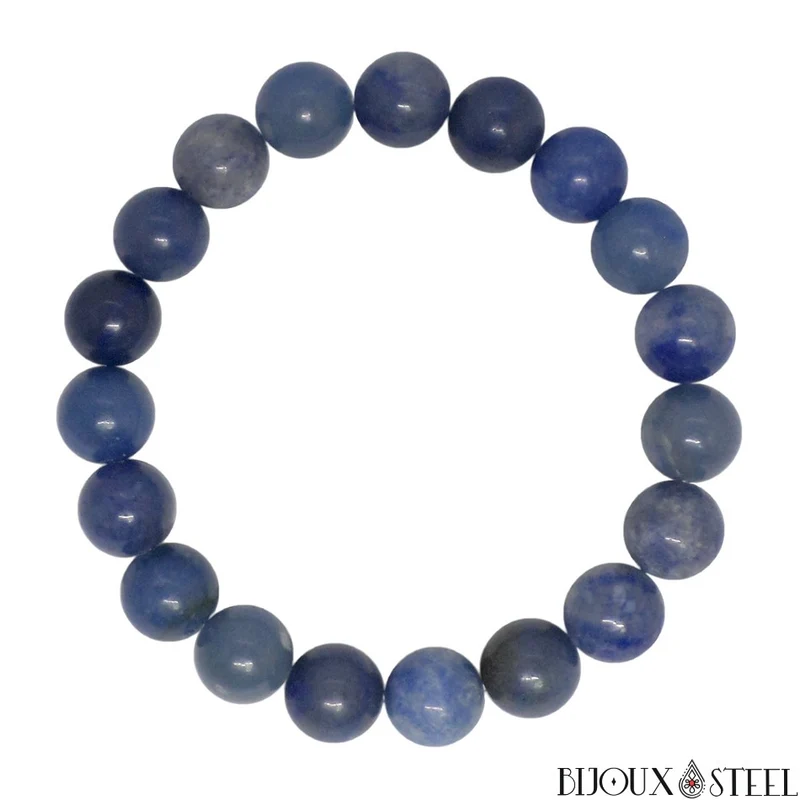 Bracelet en perles d'aventurine bleue 10mm