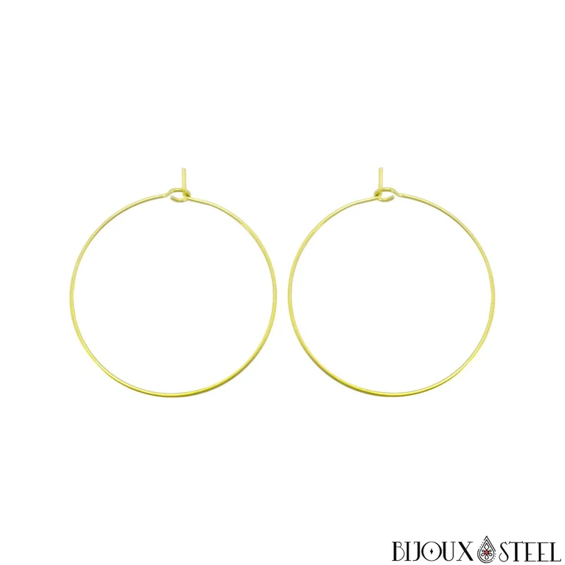 Boucles d'oreilles créoles dorées en acier inoxydable