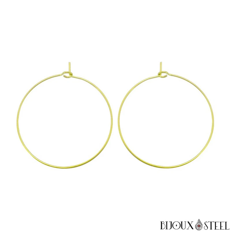 Boucles d'oreilles créoles dorées en acier inoxydable