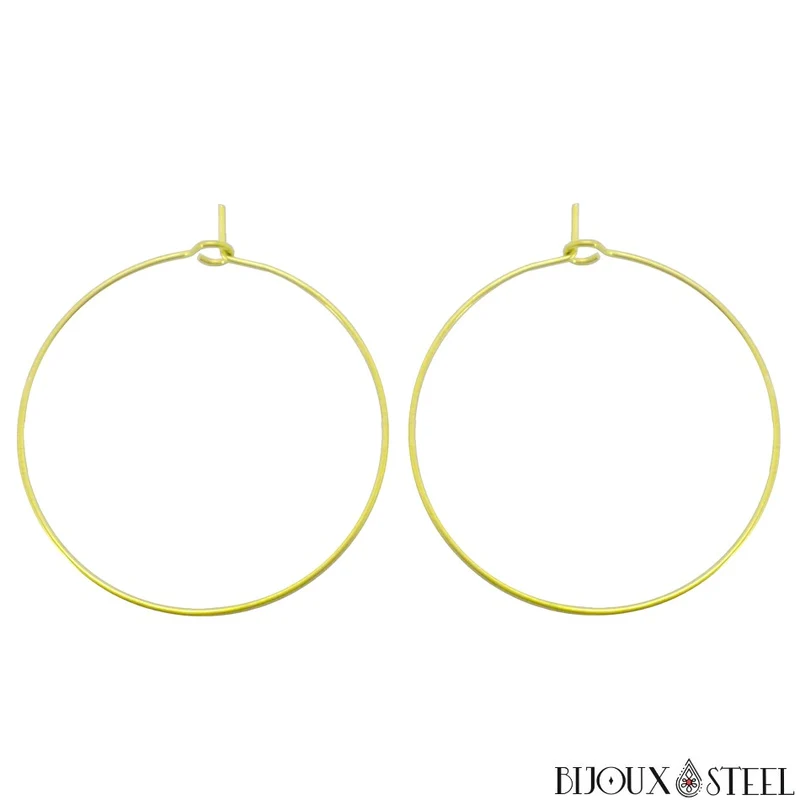 Boucles d'oreilles créoles dorées en acier inoxydable