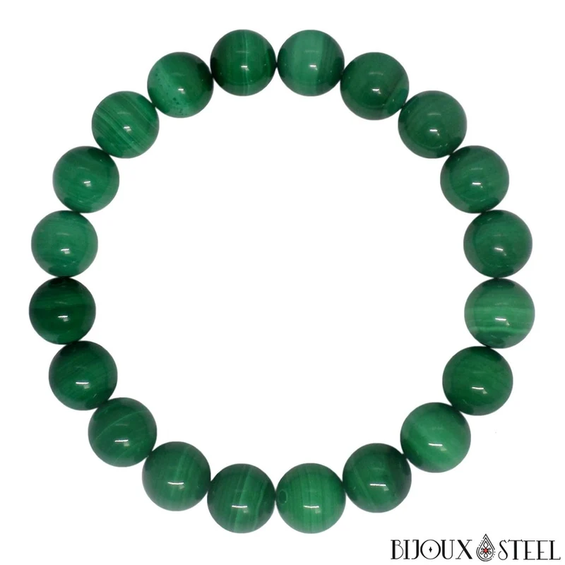 Bracelet en perles de malachite 10mm