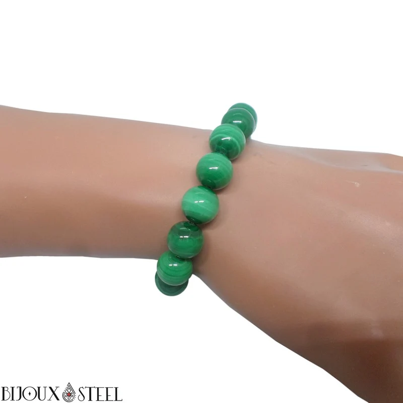 Bracelet en perles de malachite 10mm