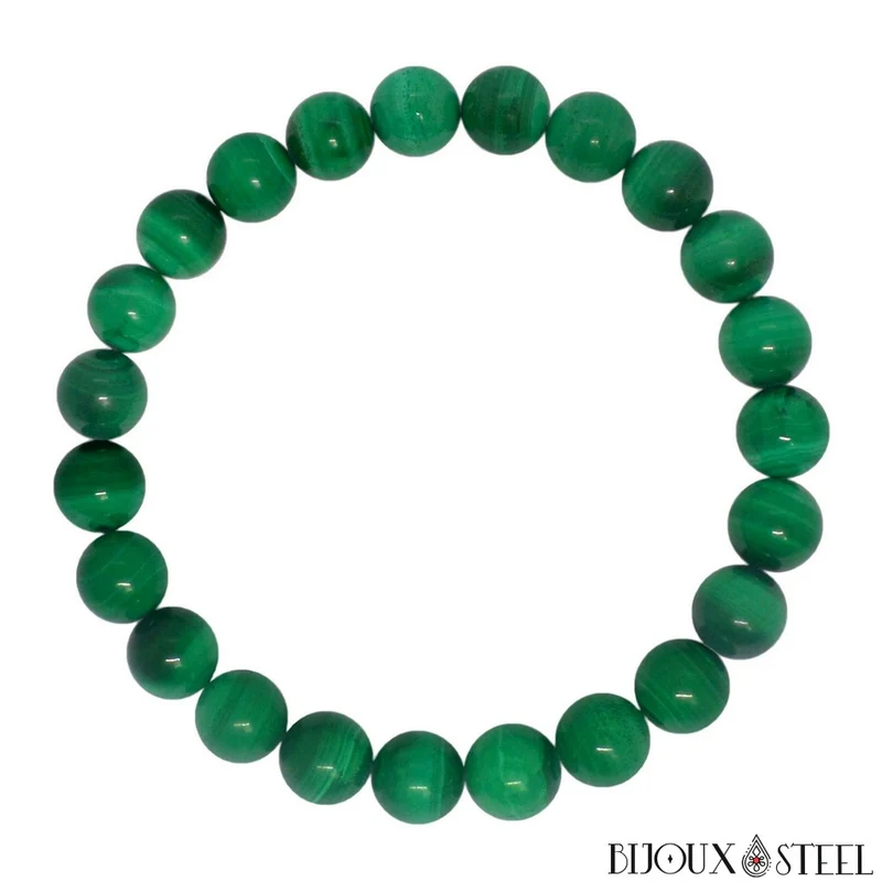 Bracelet en perles de malachite 8mm
