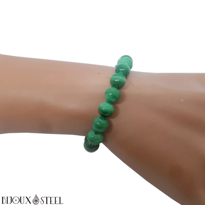 Bracelet en perles de malachite 8mm