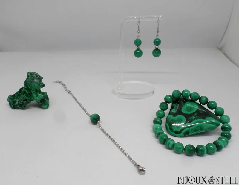 Bracelet en perles de malachite 8mm