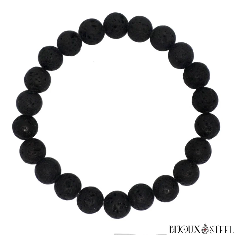Bracelet en perles de pierre de lave 8mm