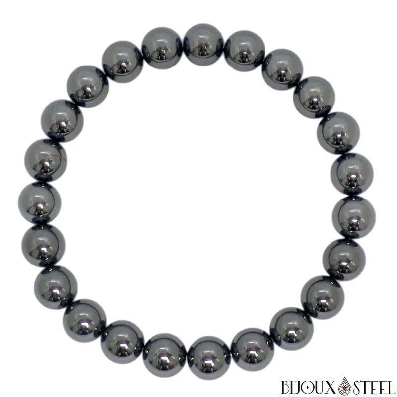 Bracelet en perles d'hématite 8mm