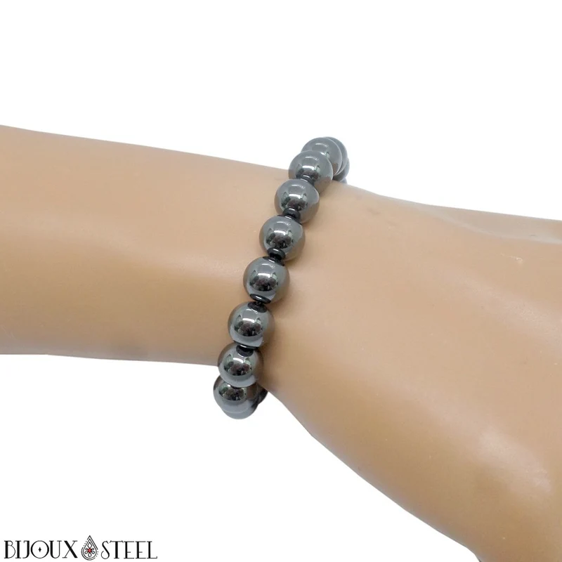 Bracelet en perles d'hématite 8mm