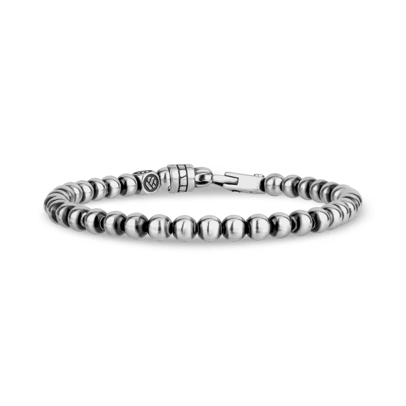 Bracelet à maillons en forme de sphère accentuée de noir