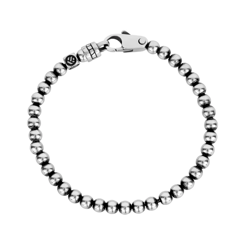 Bracelet à maillons en forme de sphère accentuée de noir