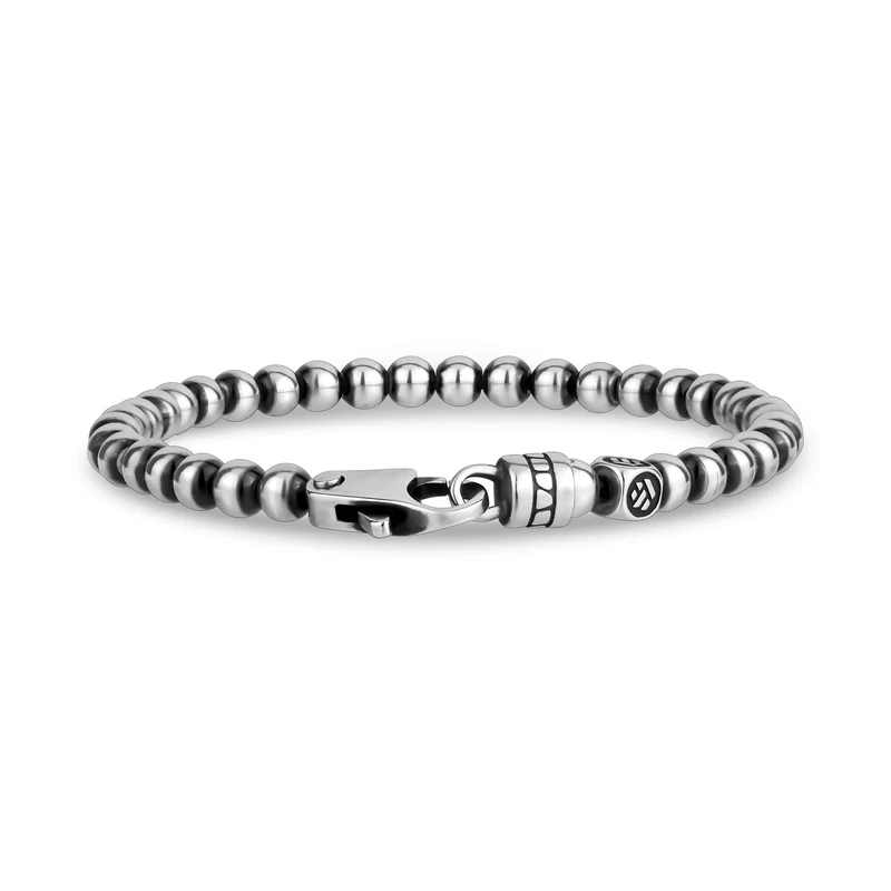 Bracelet à maillons en forme de sphère accentuée de noir