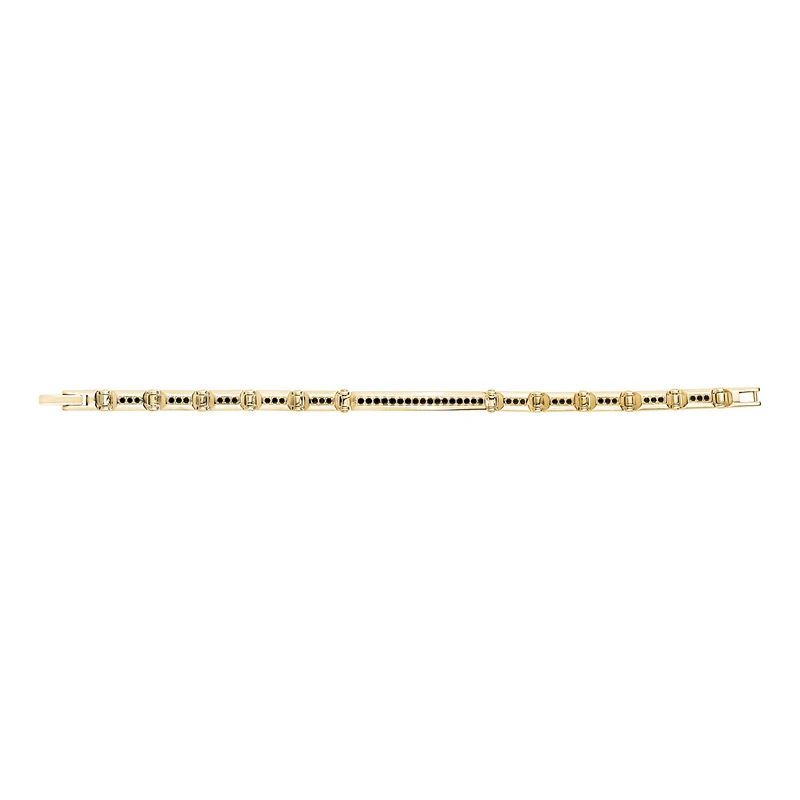 Iced Out Black Stone ID Link Bracelet