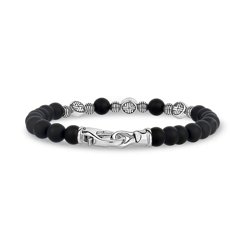 Bracelet de perles bouclier de minuit - 4MM