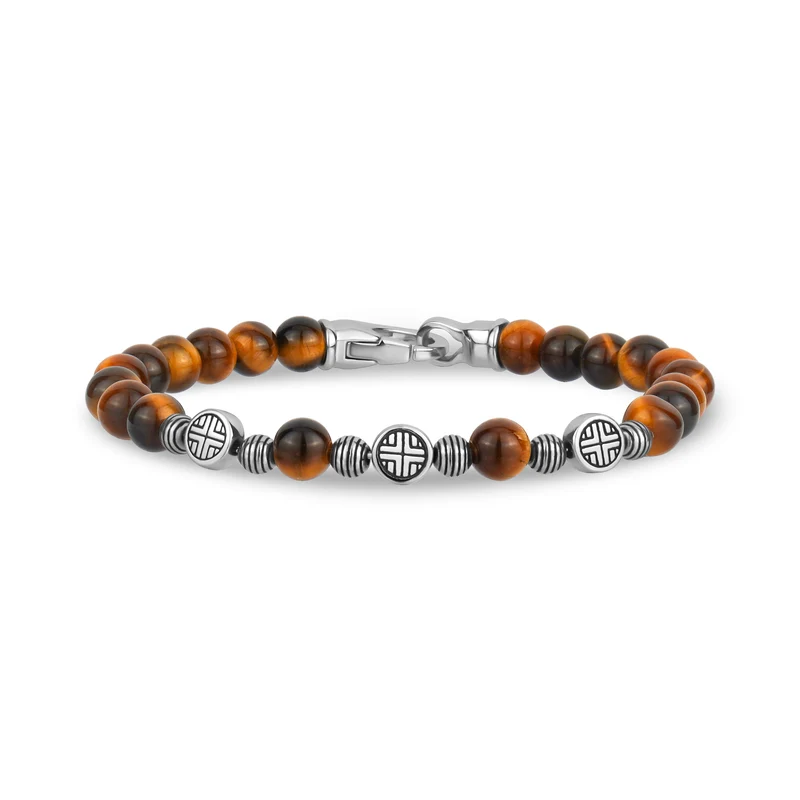 Bracelet de perles bouclier de minuit - 4MM