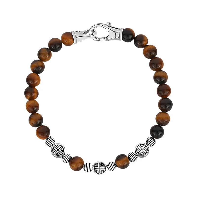 Bracelet de perles bouclier de minuit - 4MM