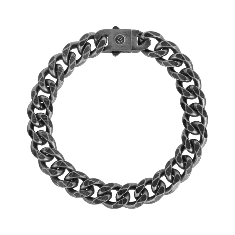 Bracelet à maillons cubains brossés - 10MM