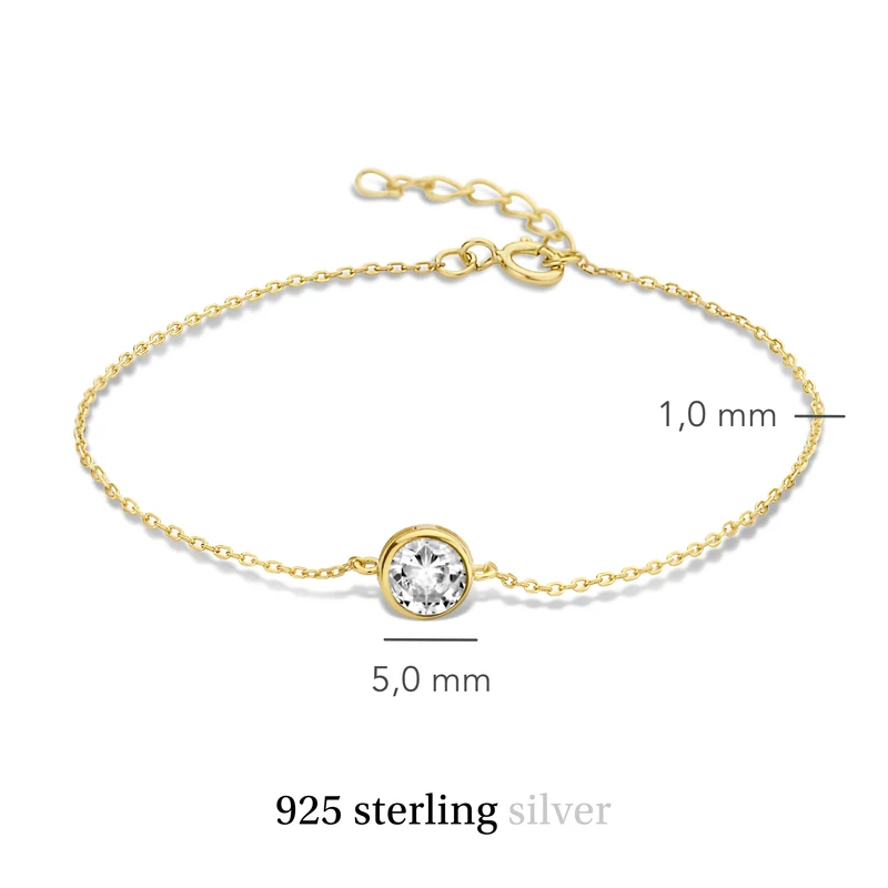 Violet Hamden Venus Bracelet en Argent 925 Sterling Plaqué Or avec Pierre de Naissance VH320010-OCT