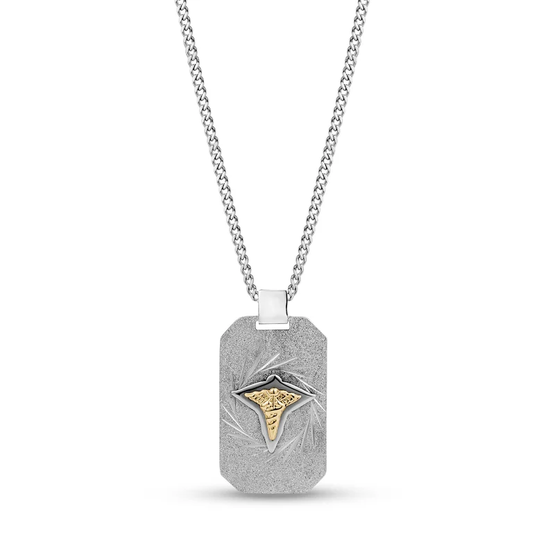 Caducée médical plaque d'identité Pendentif