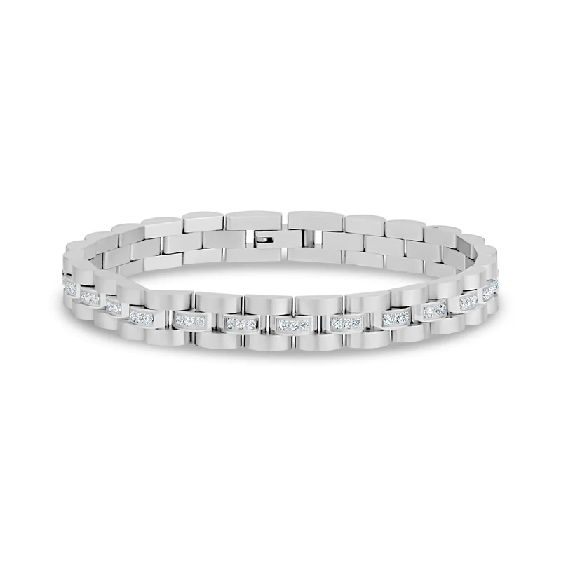 Bracelet de montre à maillons sertis de pierres | 8MM