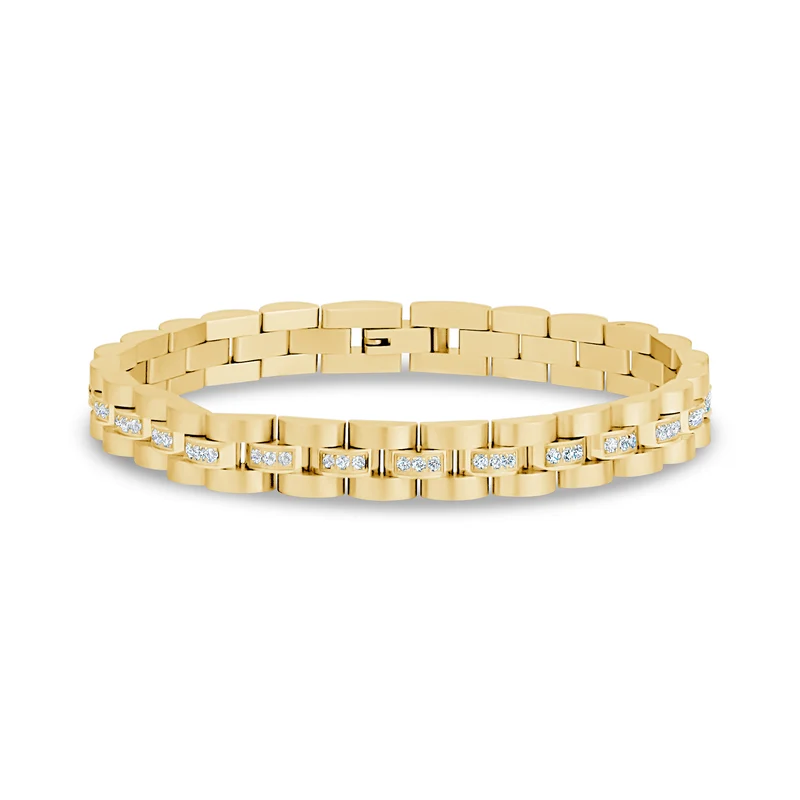 Bracelet de montre à maillons sertis de pierres | 8MM
