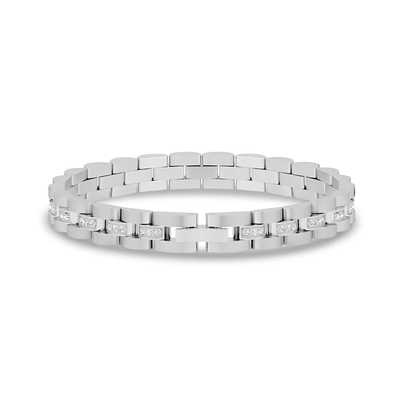 Bracelet de montre à maillons sertis de pierres | 8MM
