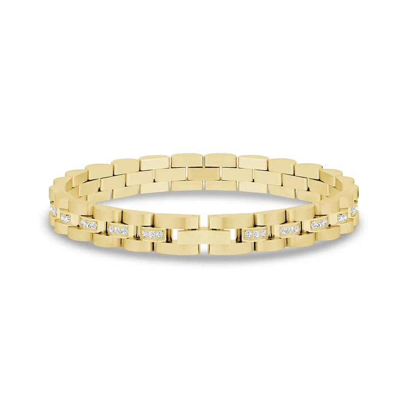 Bracelet de montre à maillons sertis de pierres | 8MM