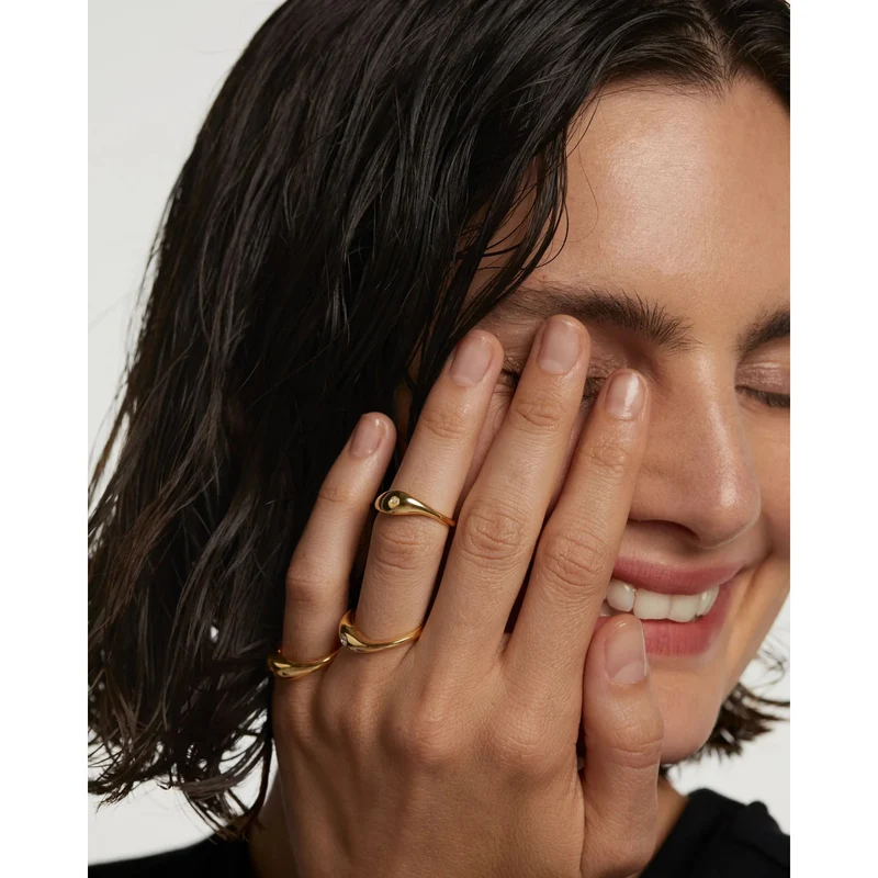 P D Paola The New Essentials Femmes Bague Plaqué or 18 carats AN01-994-10