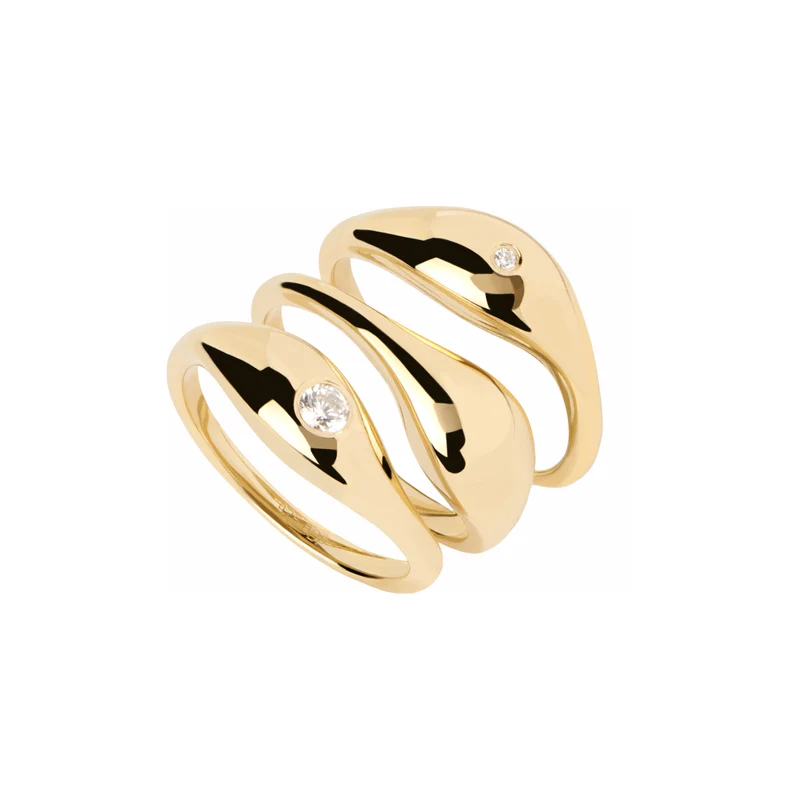 P D Paola The New Essentials Femmes Bague Plaqué or 18 carats AN01-994-10