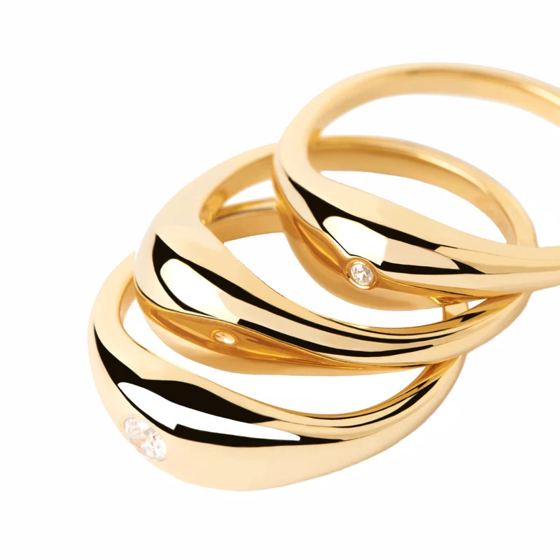 P D Paola The New Essentials Femmes Bague Plaqué or 18 carats AN01-994-10